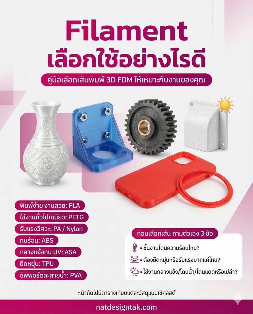 คู่มือเลือกเส้นพิมพ์ Filament